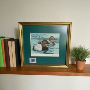 Larry‎ Hayden Signed michigan waterfowl 1977 317/650 framed duck stamp Pro Frame